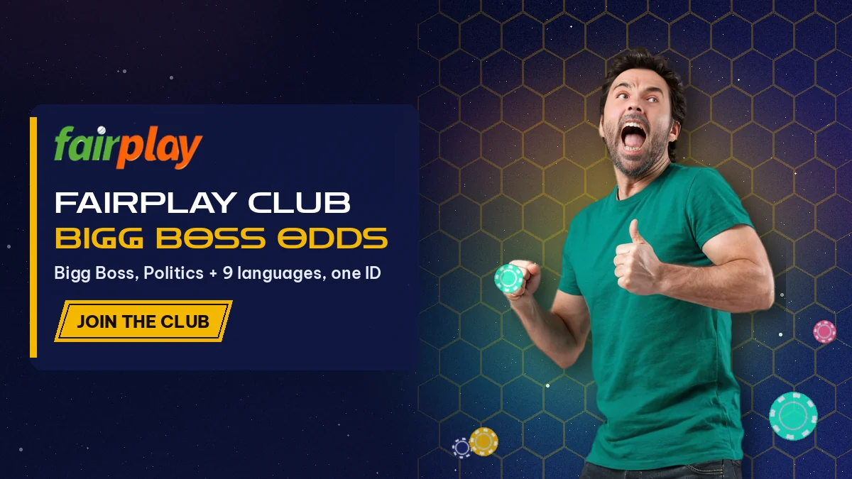 FairPlay Club, Bigg Boss Odds: Bigg Boss, Politics + 9 languages, one ID, with an excited man in green