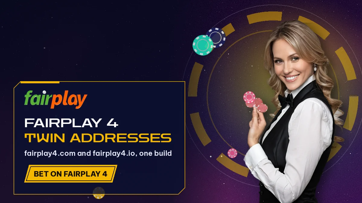 FairPlay 4, Twin Addresses: fairplay4.com and fairplay4.io, one build, with a dealer holding casino chips