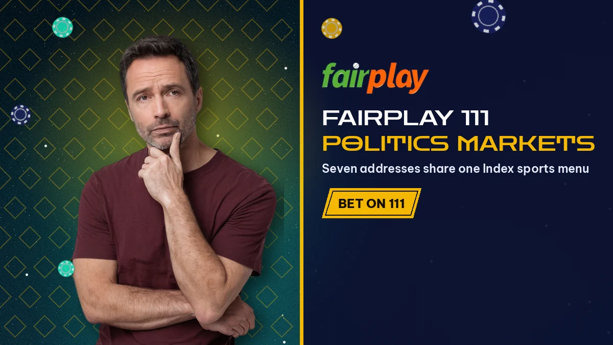 FairPlay 111, Politics Markets: Seven addresses share one Index sports menu, with a man with hand on chin